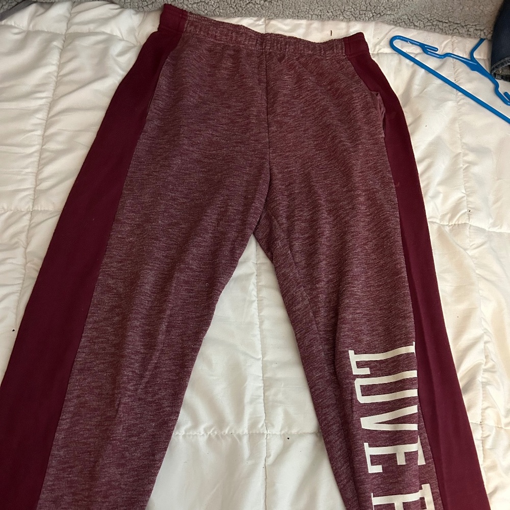 PINK Victoria secret burgundy joggers size XS